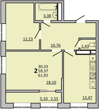 
   Продам 2-комнатную, 61.92 м², Frame (Фрейм), 11Б

. Фото 1.