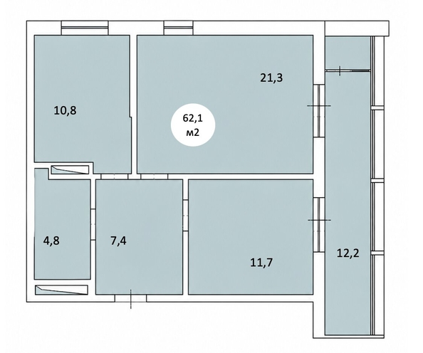 
  Продается 2-комн. квартира 62.1 м², в ЖК Фрейм, 11Б. Фото 3.