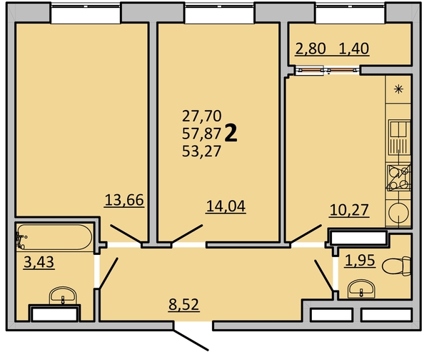 
   Продам 2-комнатную, 53.27 м², Frame (Фрейм), 11Б

. Фото 1.