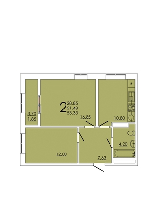 
  Продается 2-комн. квартира 53.33 м², в ЖК Фрейм, 11А. Фото 1.