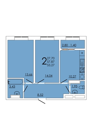 
  Продается 2-комн. квартира 53.27 м², в ЖК Фрейм, 11А. Фото 1.