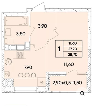 
   Продам 1-комнатную, 28.7 м², 40-летия Победы пр-кт, 11 к 1 лит 5

. Фото 13.