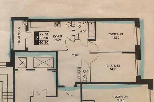 
   Продам 2-комнатную, 60.8 м², Берберовская ул, 9с2

. Фото 18.