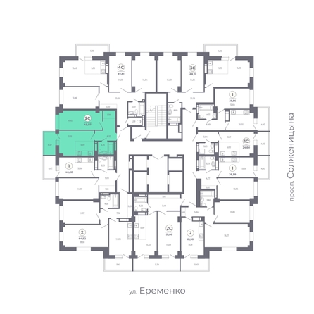 
   Продам 2-комнатную, 44.97 м², Сокольники, литера 7

. Фото 2.