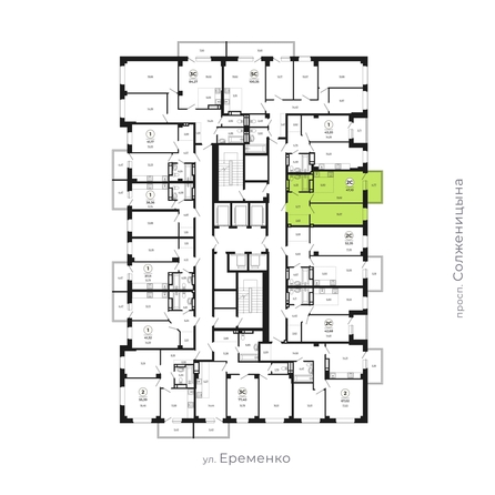 
   Продам 2-комнатную, 46.85 м², Сокольники, литера 8

. Фото 2.
