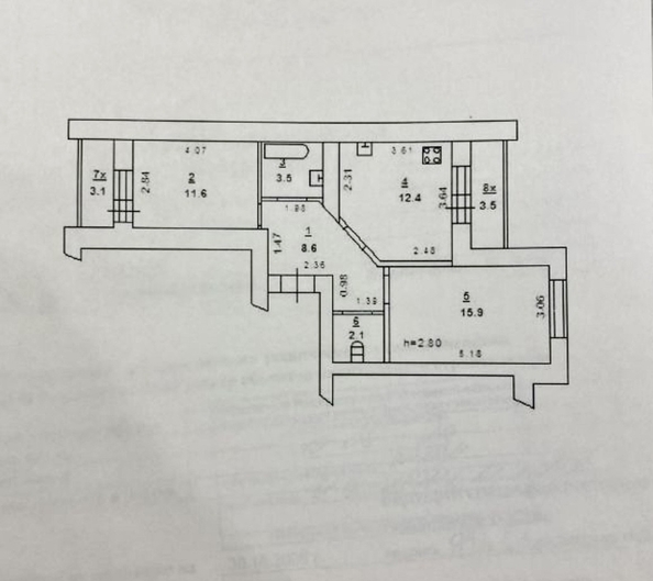 
   Продам 2-комнатную, 58 м², 6-я линия ул, к А

. Фото 9.