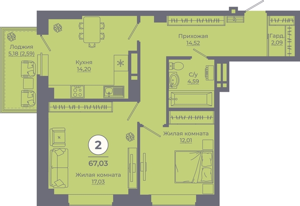 
   Продам 2-комнатную, 67.03 м², Сокольники, литера 10

. Фото 2.