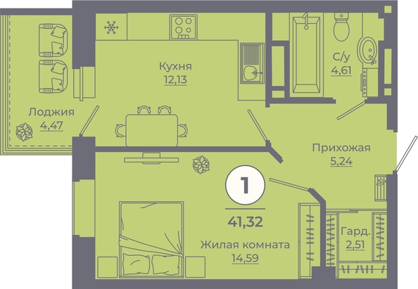 
   Продам 1-комнатную, 41.19 м², Сокольники, литера 9

. Фото 1.