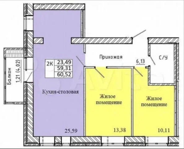 
   Продам 2-комнатную, 60 м², Строителей ул, 7А к 1

. Фото 8.