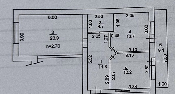 
   Продам 2-комнатную, 68 м², Менделеева ул, 53

. Фото 6.