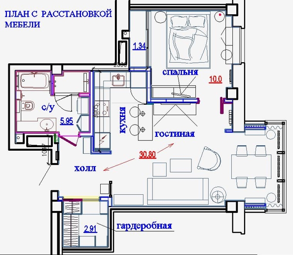 
   Продам 2-комнатную, 50 м², Мурлычева ул, 30

. Фото 16.