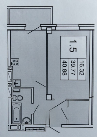
   Продам 1-комнатную, 42.4 м², 40-летия Победы пр-кт, 63

. Фото 18.