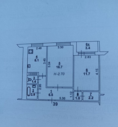 
   Продам 2-комнатную, 50.5 м², Добровольского ул, 34

. Фото 14.