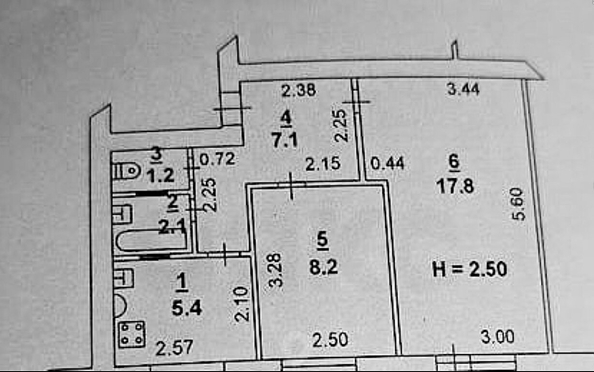 
   Продам 2-комнатную, 42 м², 40-летия Победы пр-кт, 13/3

. Фото 9.