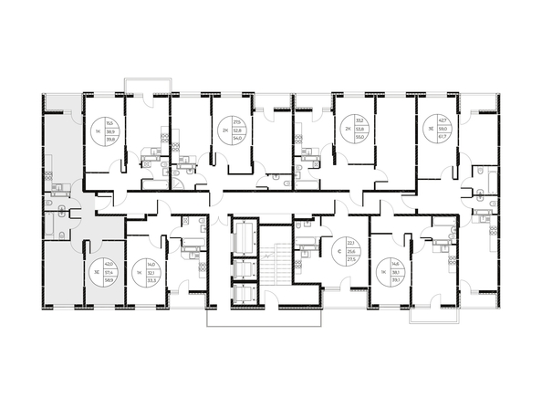 
  Продается 3-комн. квартира, 58.9 м², ЖК Панорама на Театральном, литера 1
. Фото 3.