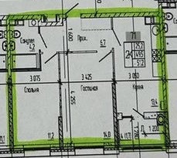 
   Продам 2-комнатную, 51 м², Берберовская ул, 15

. Фото 5.
