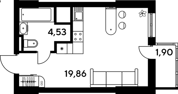 
  Продается студия, 26.18 м², ЖК Малина Парк, дом 4
. Фото 1.