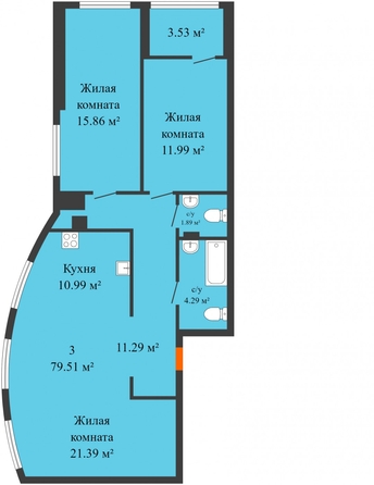 
  Продается 3-комн. квартира, 81 м², Привокзальная пл, д. 3б
. Фото 1.