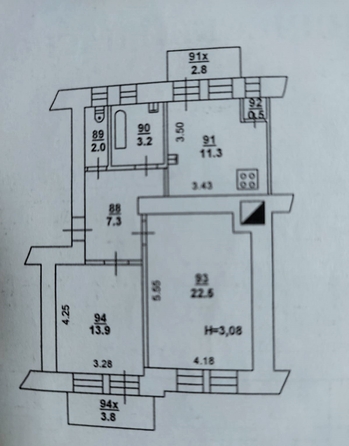 
  Продается 2-комн. квартира, 65 м², Соборный пер, д. 45
. Фото 9.