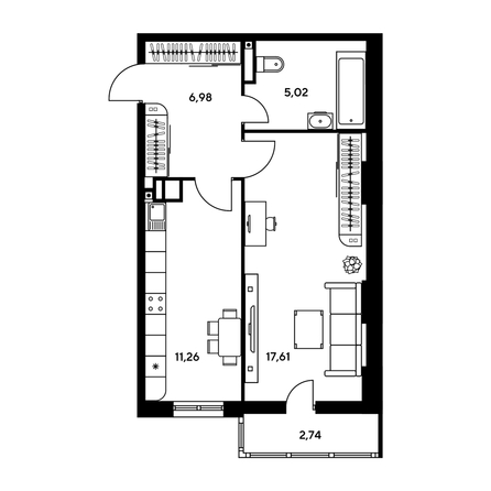 
  Продается 1-комн. квартира, 76.1 м², ЖК Гринсайд, 4.1-4.3
. Фото 1.
