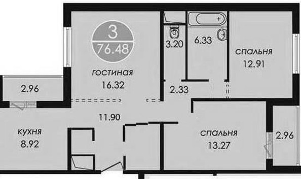 
   Продам 3-комнатную, 76.5 м², Суздальский пер, 17

. Фото 20.