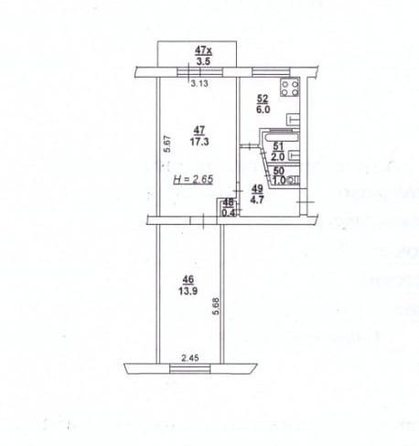 
  Продается 2-комн. квартира, 46 м², Коммунистический пр-кт, д. 48/3
. Фото 13.