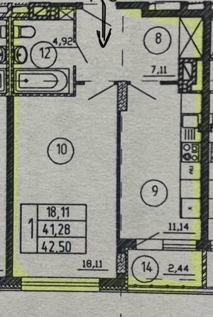 
  Продается 2-комн. квартира, 43 м², Максима Горького ул, д. 11/43
. Фото 13.