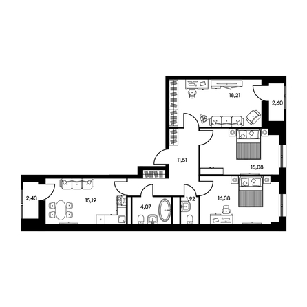 
  Продается 3-комн. квартира, 87.7 м², ЖК Культура, дом 2
. Фото 1.