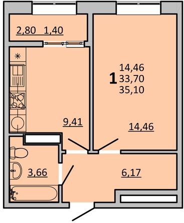 
  Продается 1-комн. квартира, 35.1 м², ЖК Frame (Фрейм), 11Б
. Фото 1.