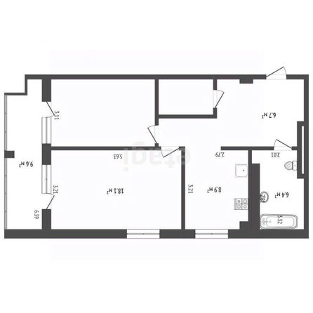 
  Продается 2-комн. квартира, 67 м², Стадионная ул, д. 38
. Фото 11.
