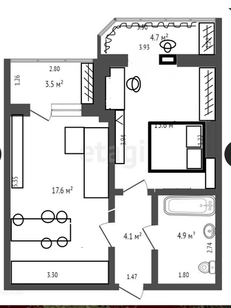 
  Продается 2-комн. квартира, 50 м², Батуринская ул, д. 163
. Фото 47.
