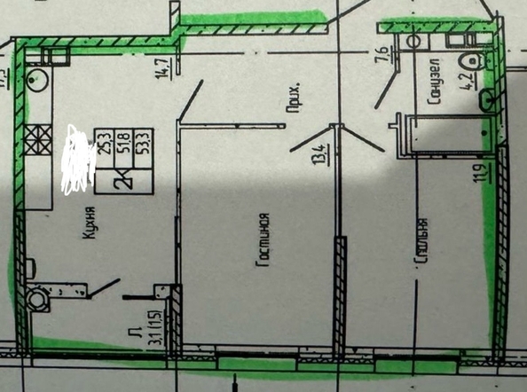 
  Продается 2-комн. квартира, 54 м², Берберовская ул, д. 15
. Фото 30.