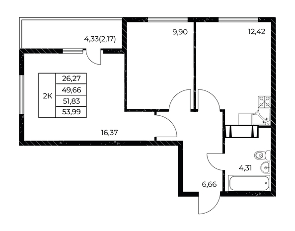 
  Продается 2-комн. квартира, 53.99 м², ЖК Звезда Столицы 2
. Фото 1.