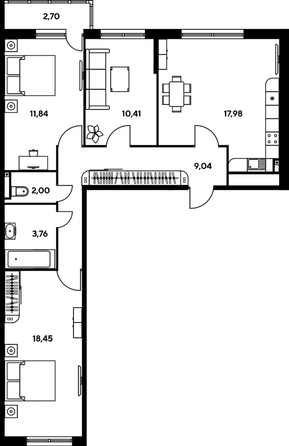 
  Продается 3-комн. квартира, 78.49 м², ЖК Малина Парк, дом 2
. Фото 1.