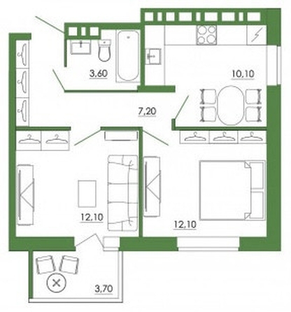 
  Продается 2-комн. квартира, 45.1 м², Магнитогорская ул, д. 2
. Фото 41.