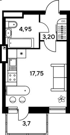 
  Продается студия, 30.35 м², ЖК Сезоны
. Фото 1.
