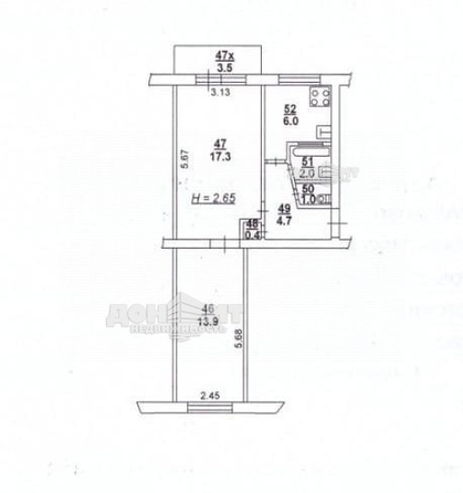 
  Продается 2-комн. квартира, 44.5 м², Коммунистический пр-кт, д. 48/3
. Фото 13.