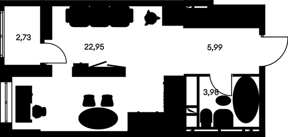 
  Продается студия, 36.31 м², ЖК Культура, дом 1
. Фото 1.