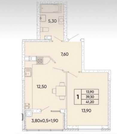 
  Продается 1-комн. квартира, 41 м², 40-летия Победы пр-кт, д. 111
. Фото 8.