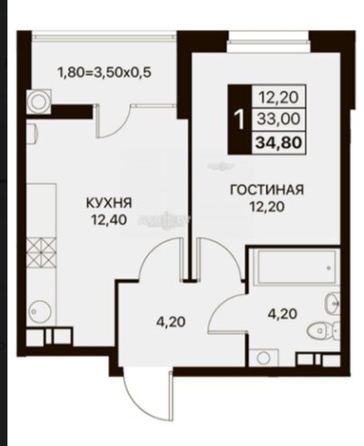 
  Продается 1-комн. квартира, 35 м², Берберовская ул, д. 17
. Фото 1.