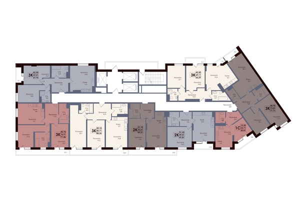 
  Продается 3-комн. квартира 66.29 м², в ЖК Академия, 2 этап. Фото 2.