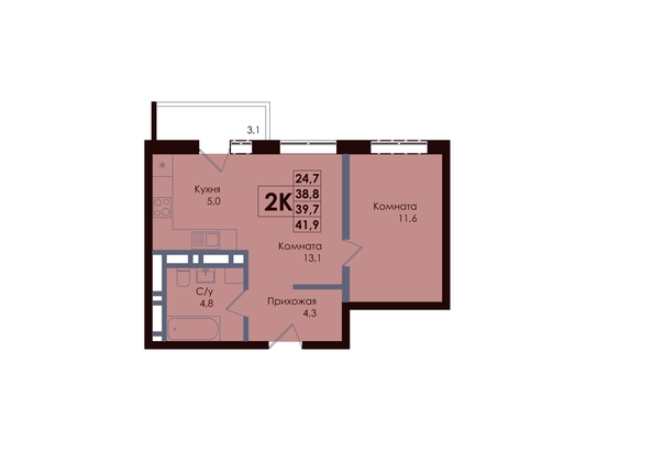 
  Продается 2-комн. квартира, 39.7 м², ЖК ACADEMIA (Академия)
. Фото 1.