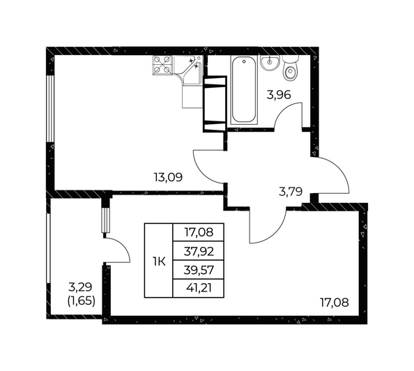 
  Продается 1-комн. квартира 41.21 м², в ЖК Звезда Столицы 2. Фото 2.