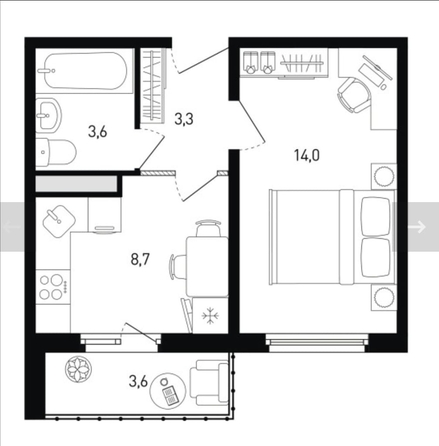 
  Продается 1-комн. квартира, 31 м², Ткачева ул, д. 9
. Фото 11.