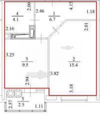 
  Продается 1-комн. квартира, 40 м², Берберовская ул, д. 6
. Фото 9.