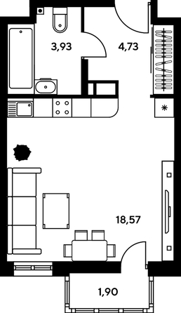 
  Продается студия, 28.85 м², ЖК Гринсайд, 5.1-5.5
. Фото 1.