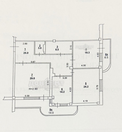 
  Продается 3-комн. квартира, 123.5 м², Братский пер, д. 48/19
. Фото 22.