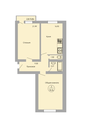 
  Продается 2-комн. квартира, 75 м², Вересаева ул, д. 103
. Фото 7.