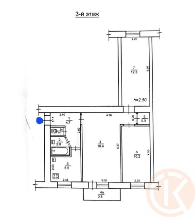 
  Продается 3-комн. квартира 54.7 м². Фото 23.
