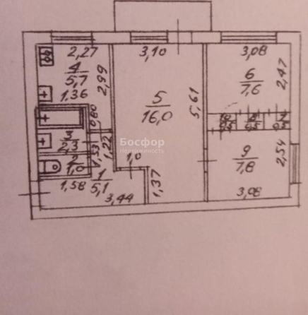 
  Продается 3-комн. квартира 47 м². Фото 6.